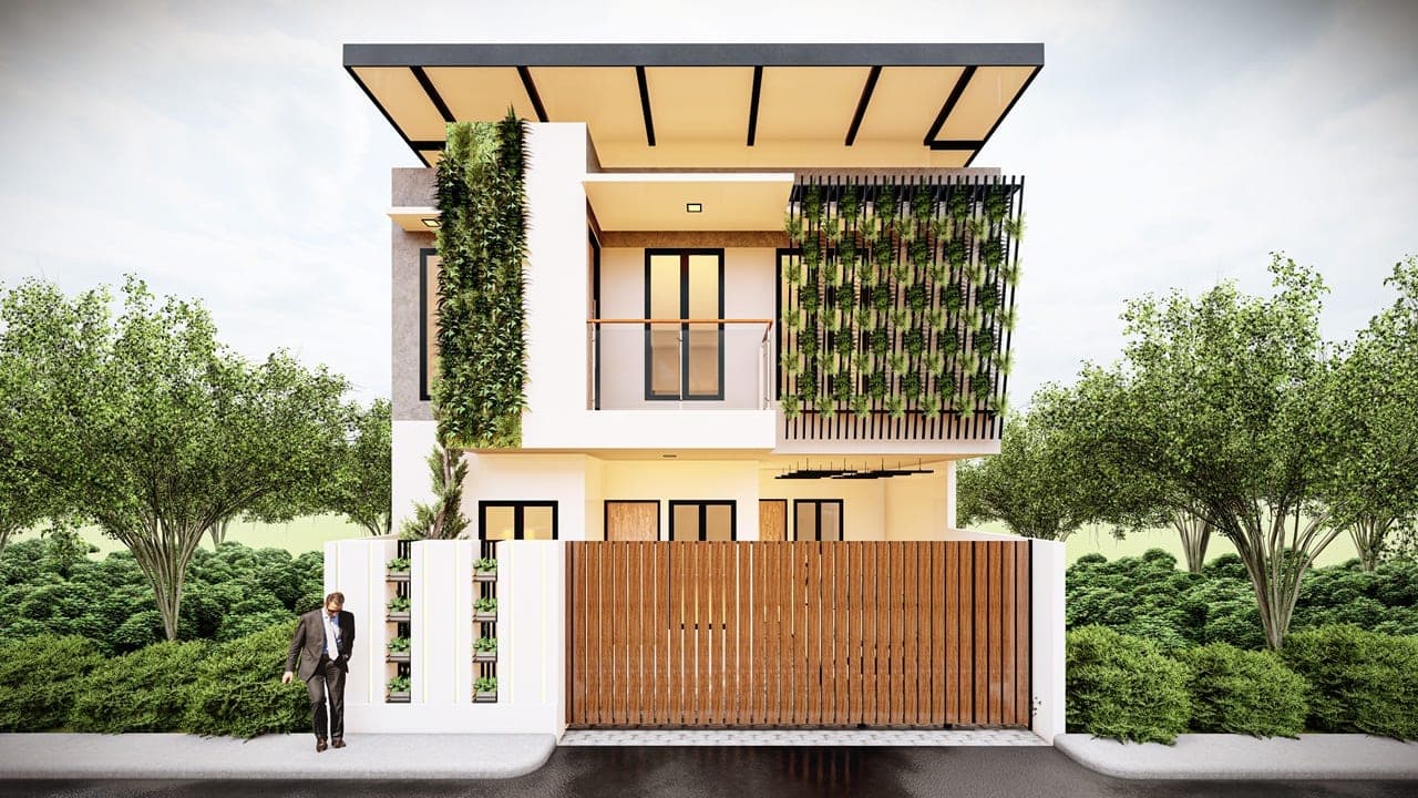 Rumah minimalis modern dua lantai karya Zamil Architect di Klaten, Jawa Tengah