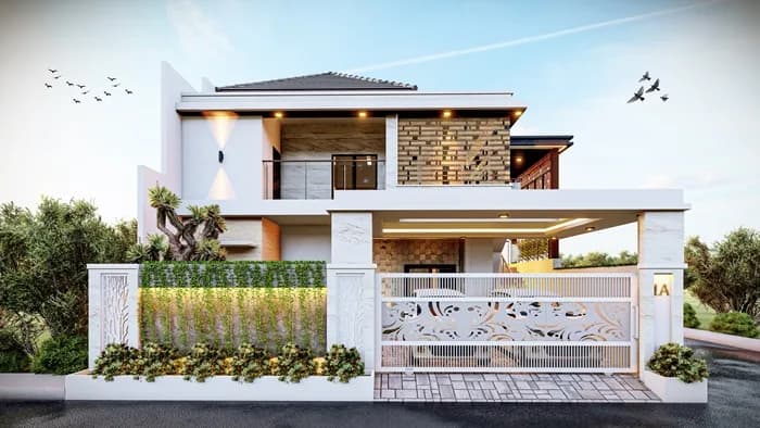 Rumah tropis kontemporer karya Zamil Architect di Magelang, Jawa Tengah