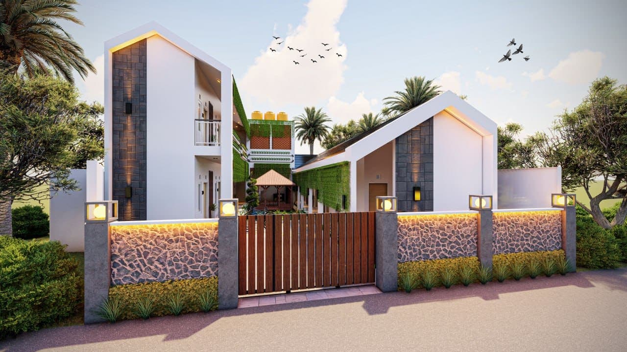 Desain kost eksklusif modern karya Zamil Architect di Depok, Sleman